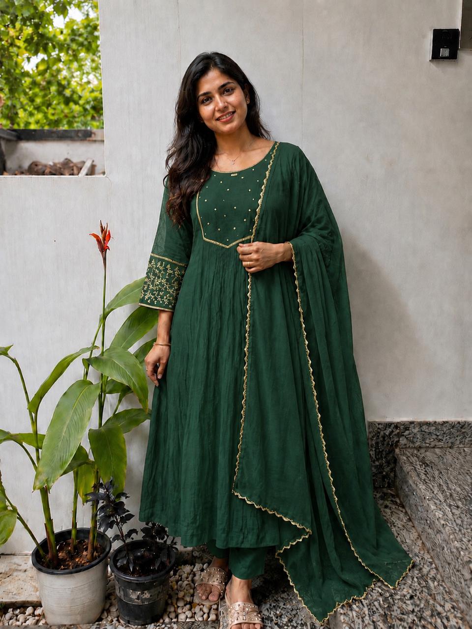 Pure Mull Chanderi Salwar Suit