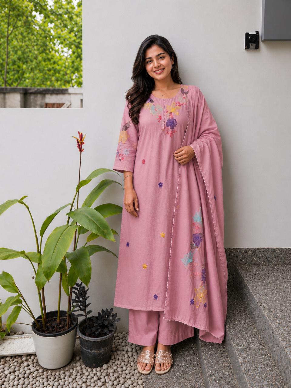 Elegant Russian Silk Salwar Suit