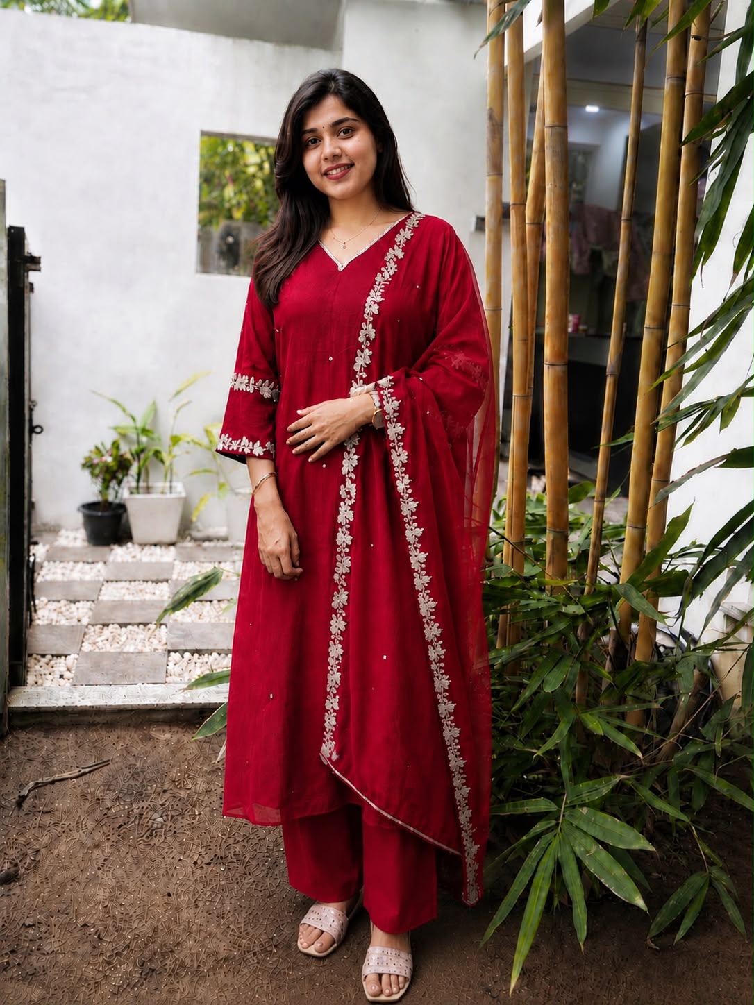 Elegant Mul Chanderi Salwar Suit