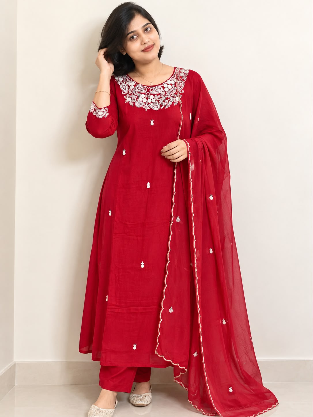 Premium Russian Silk Intricate Embroidered 3-Piece Kurta Set | Elegant Kurta, Pant & Dupatta