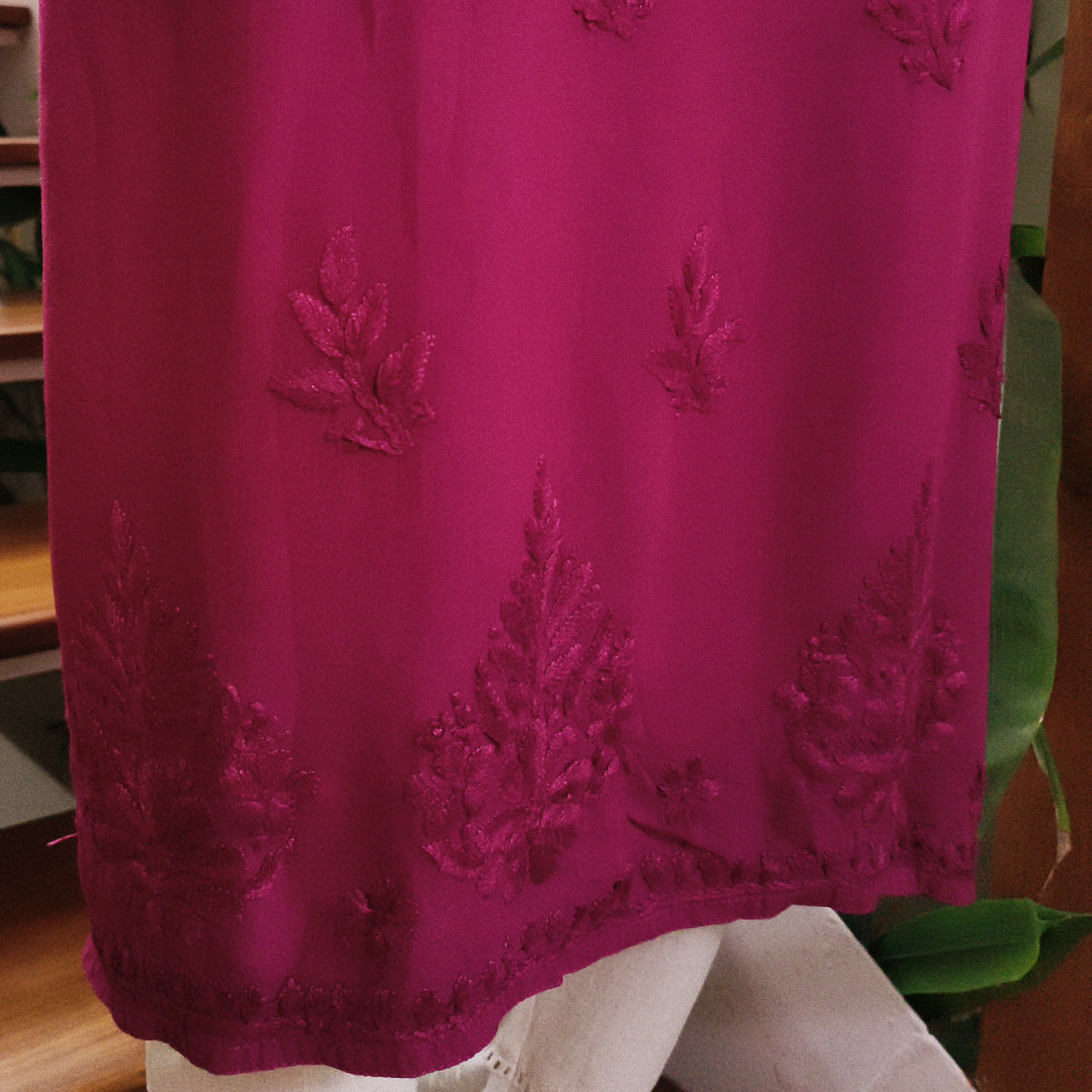 Elegant Rayon Chikankari Kurti Winne Colour