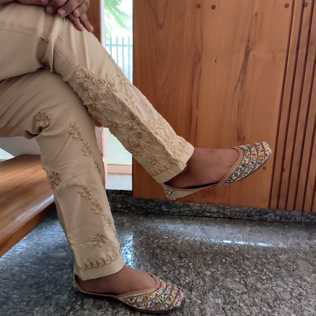 Classic Embroidered Chikku Stretchable Pants