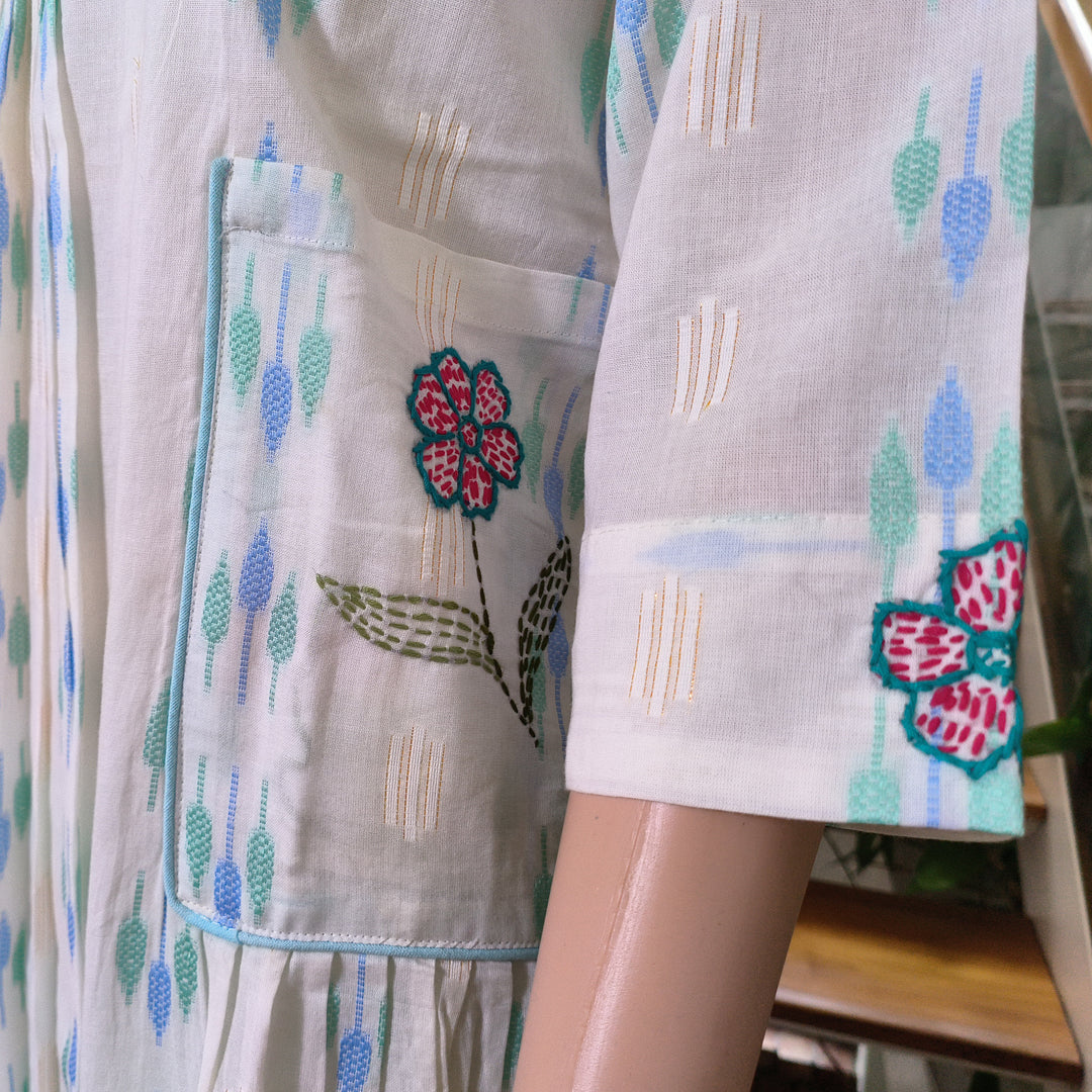 Elegant Hand-Embroidered Cotton Kurti Set