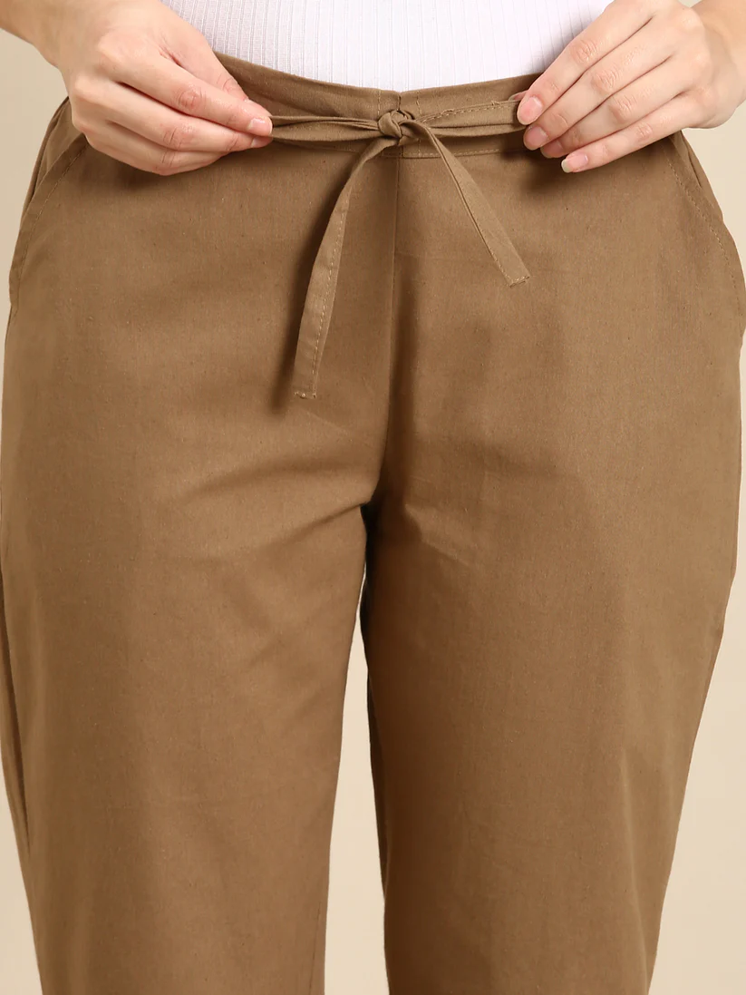 Premium Cotton Classic Fit Pants (Golden Chikku)
