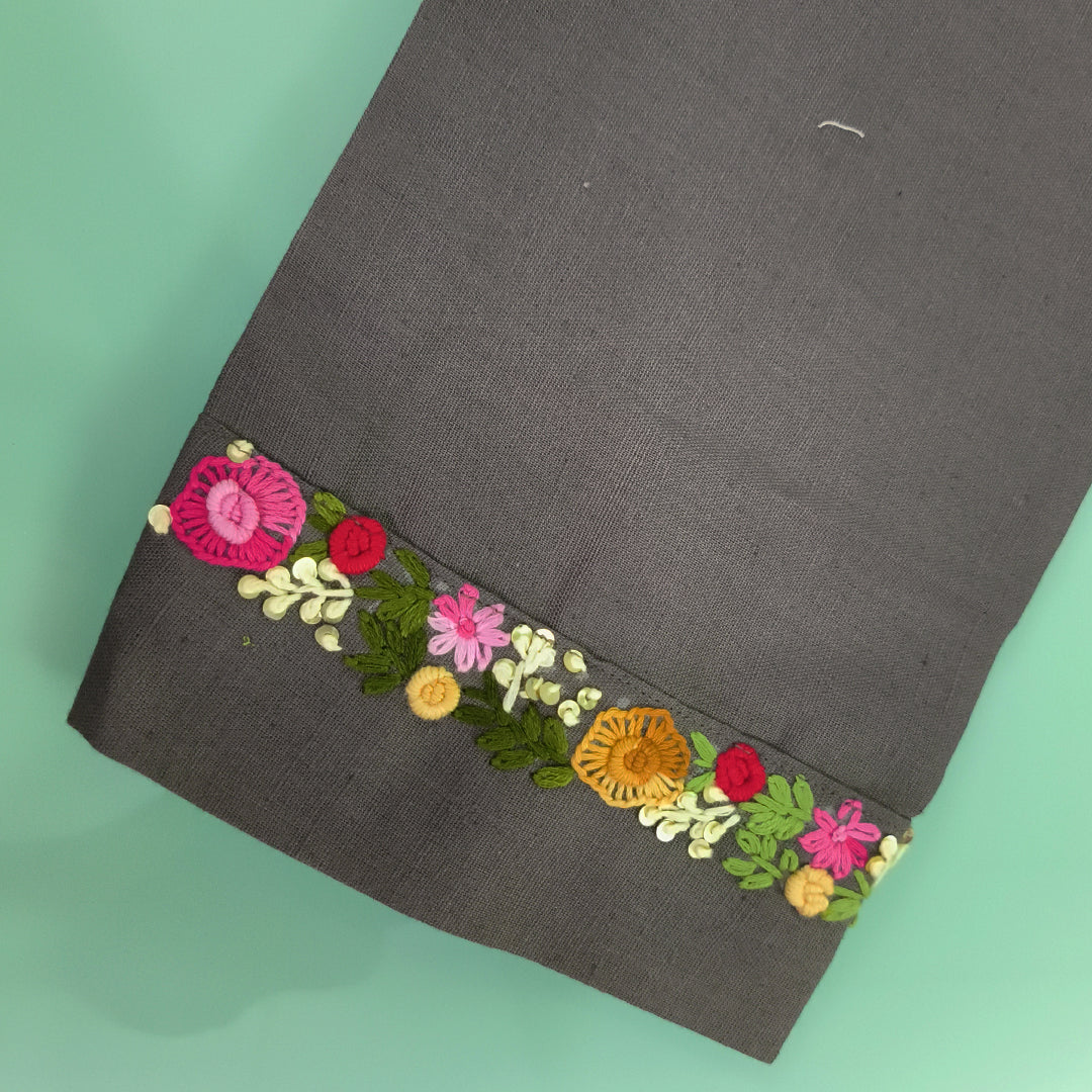 Cotton Kurti with Hand-Embroidered