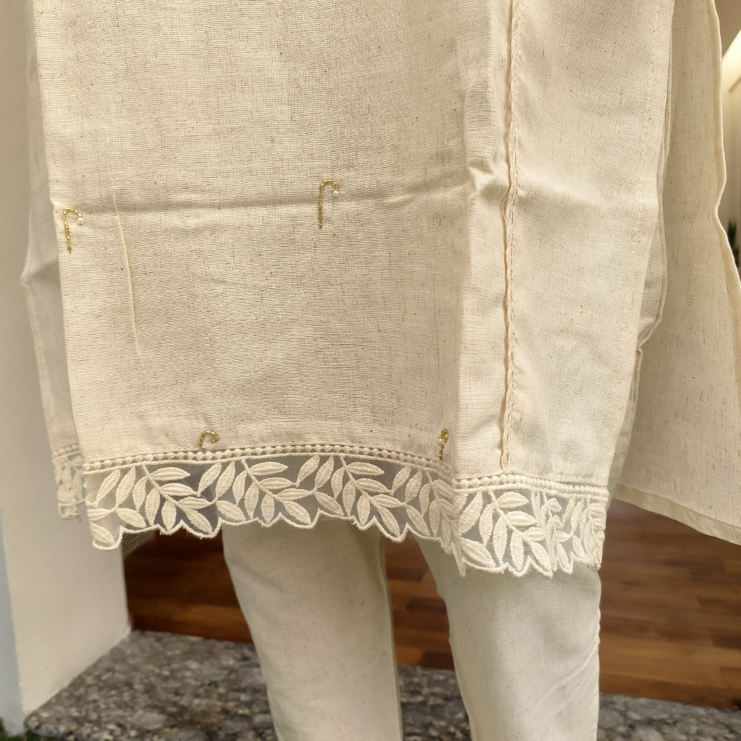 Khadi Cotton Co-ord Set with Sequence Work (2-piece)