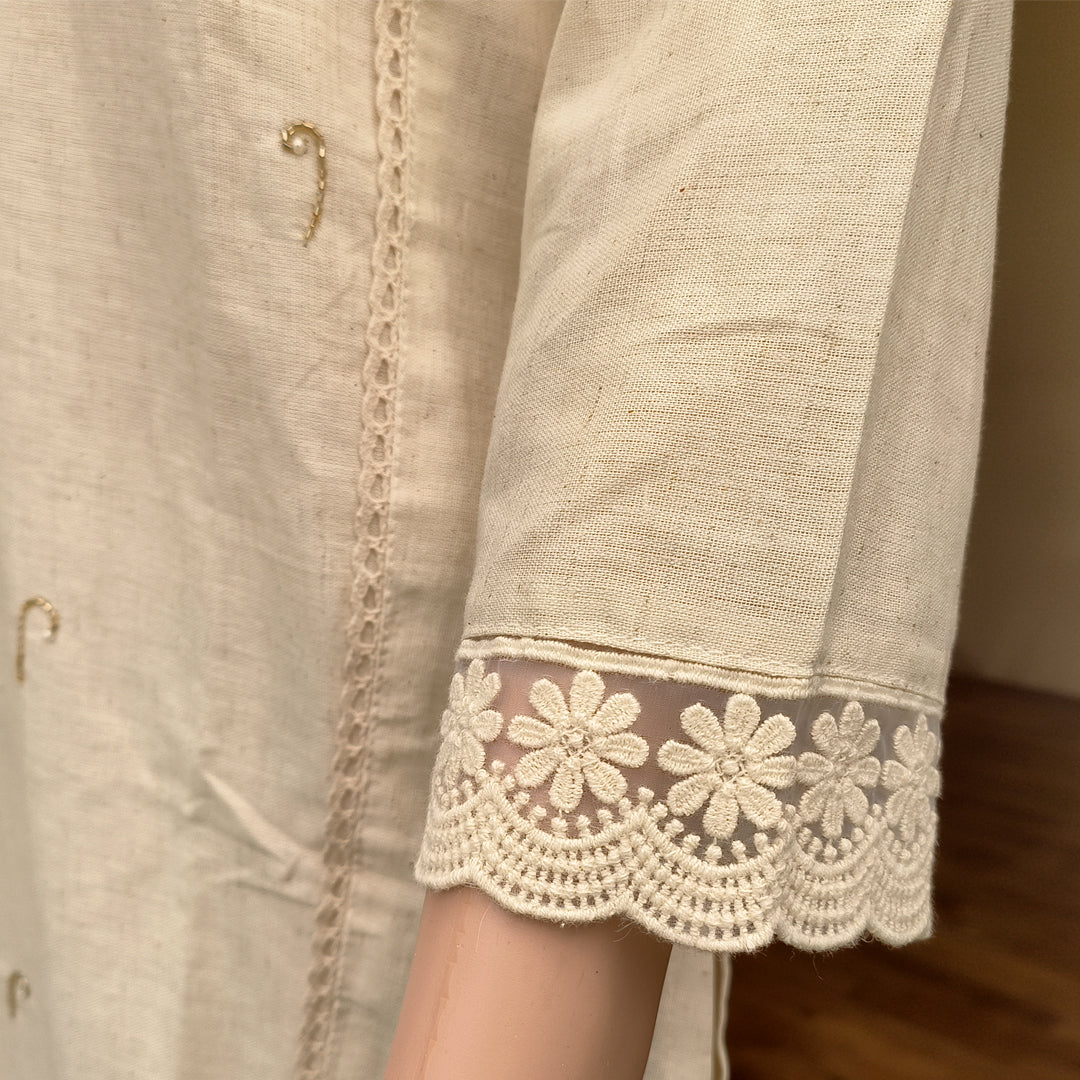 Khadi Cotton Co-ord Set with Sequence Work (2-piece) (Copy)