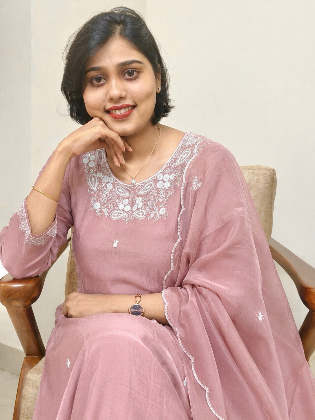 Premium Russian Silk Intricate Embroidered 3-Piece Kurta Set | Elegant Kurta, Pant & Dupatta