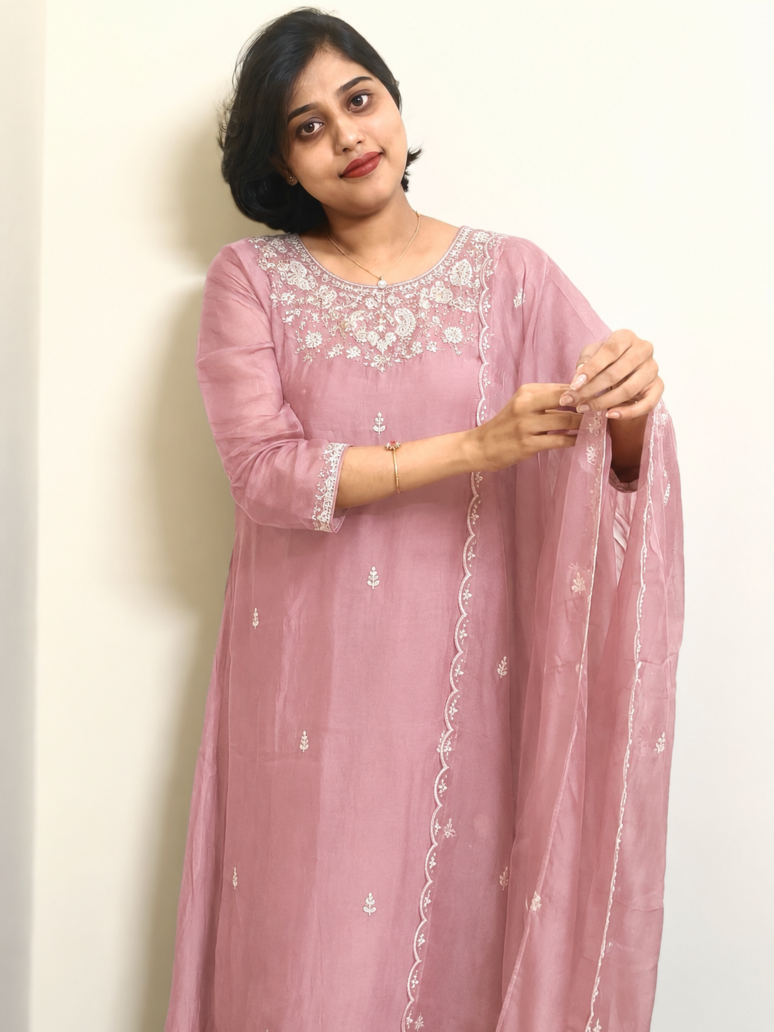 Premium Russian Silk Intricate Embroidered 3-Piece Kurta Set | Elegant Kurta, Pant & Dupatta
