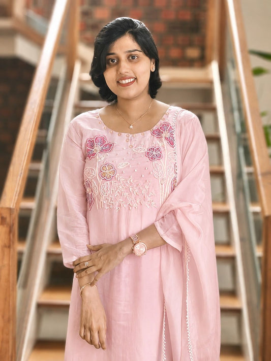 Premium Heavy Organza Embroidered 3-Piece Kurta Set | Designer Kurta, Pant & Dupatta
