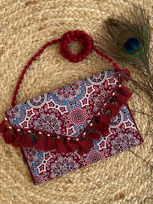 Handcrafted Ajrak Bag Maroon