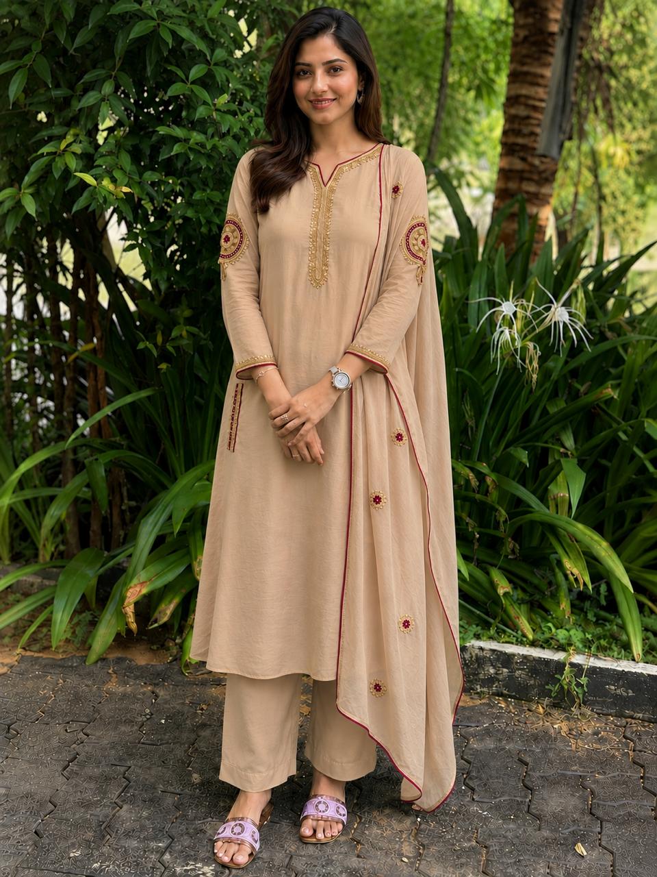 Premium Surat Chanderi Embroidered Salwar Suit