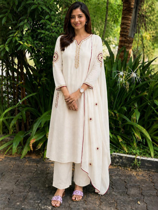 Premium Surat Chanderi Embroidered Salwar Suit