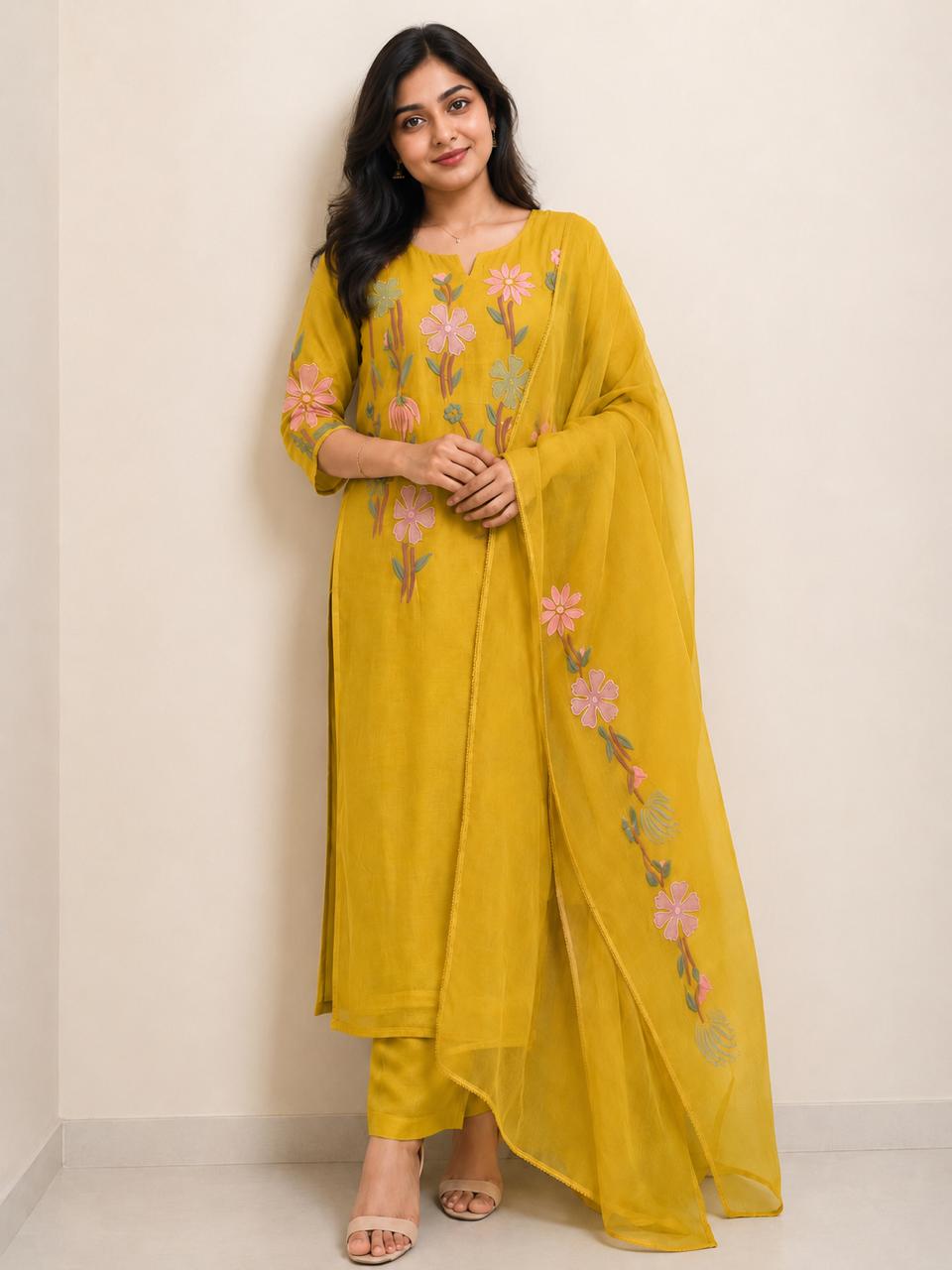 Premium Mull Chanderi Salwar Suit Set