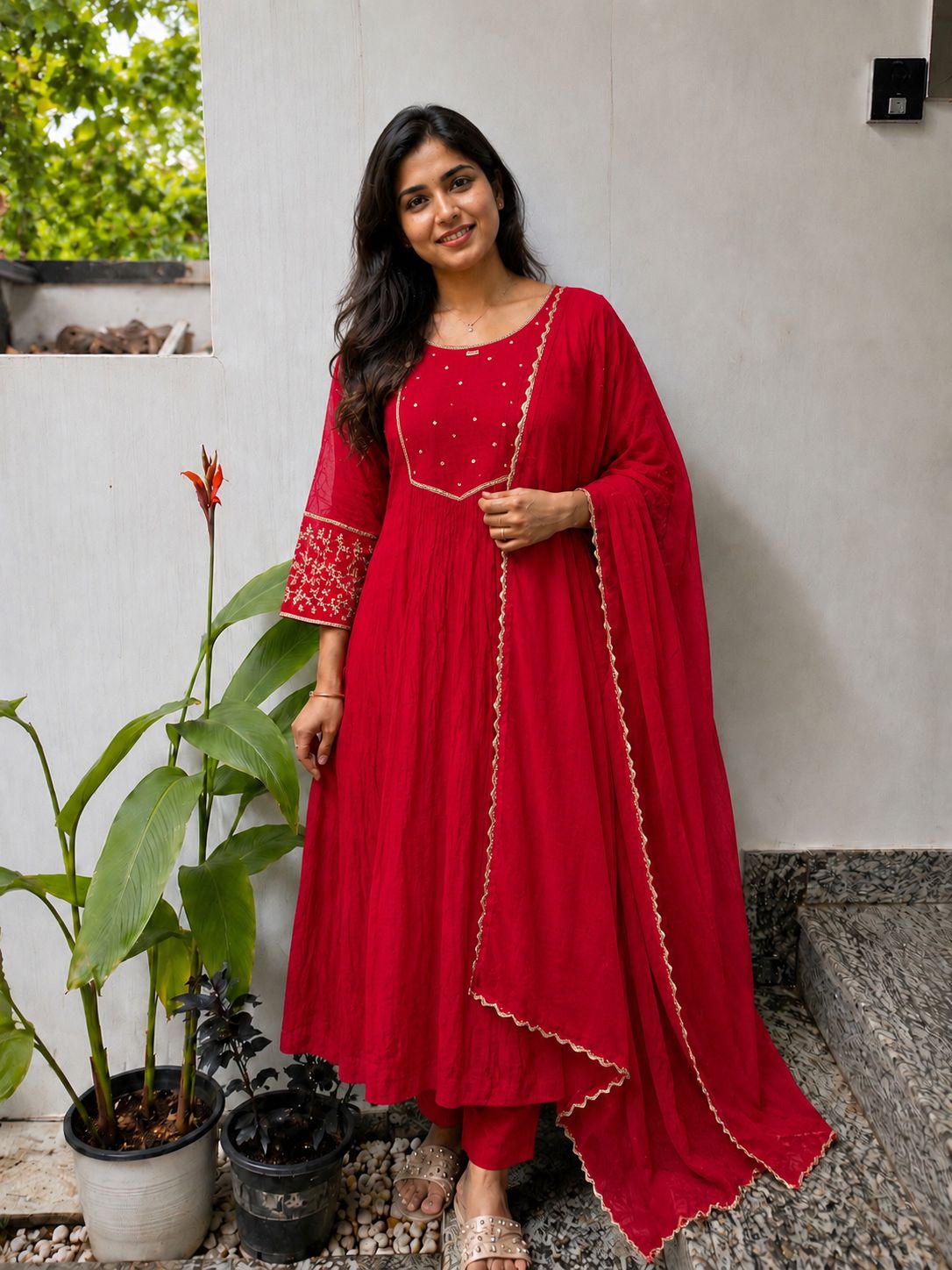 Pure Mull Chanderi Salwar Suit