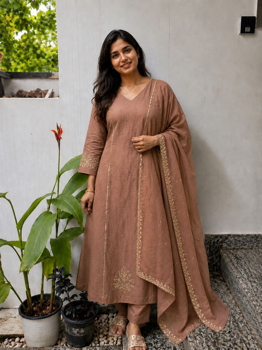 Premium Mull Chanderi Salwar Suit Set
