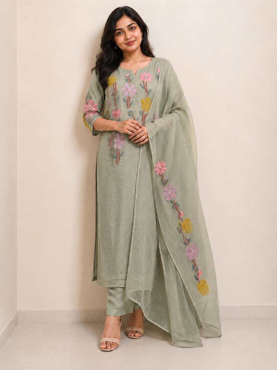 Premium Mull Chanderi Salwar Suit Set