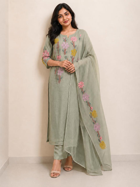 Premium Mull Chanderi Salwar Suit Set