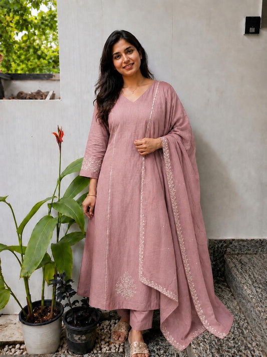 Premium Mull Chanderi Salwar Suit Set