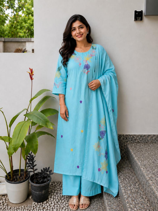 Elegant Russian Silk Salwar Suit