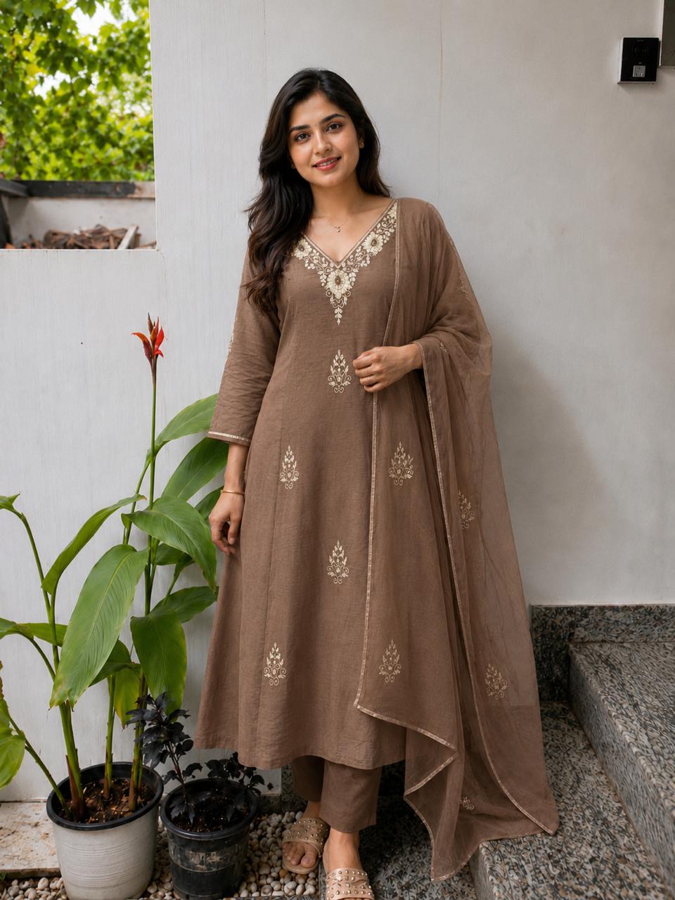 Elegant Mull Chanderi Salwar Suit