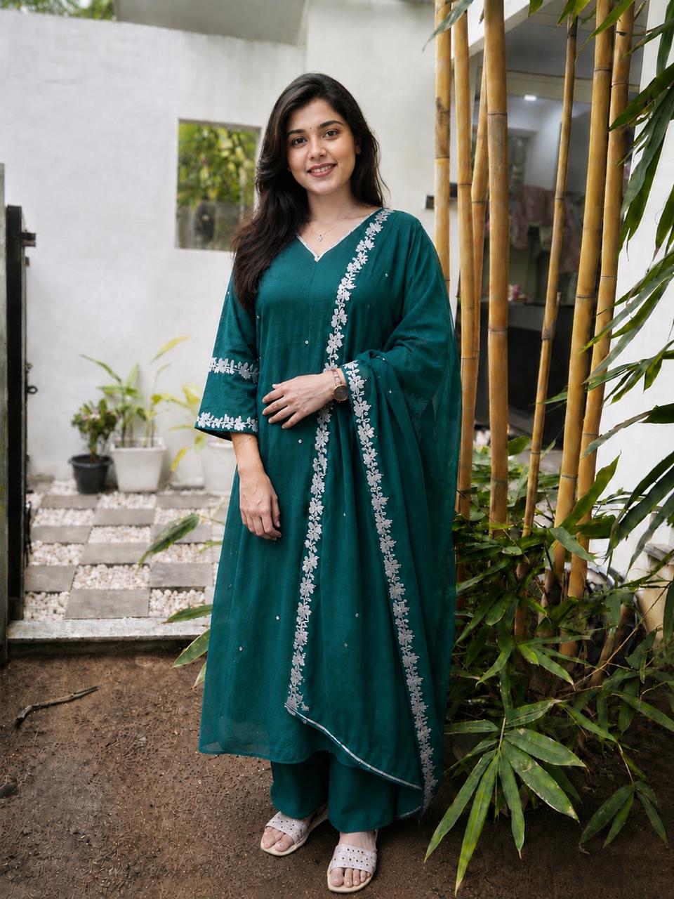 Elegant Mul Chanderi Salwar Suit