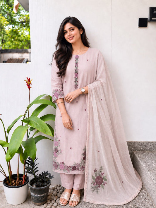 Mulchanderi Appliqué Work Salwar Suit