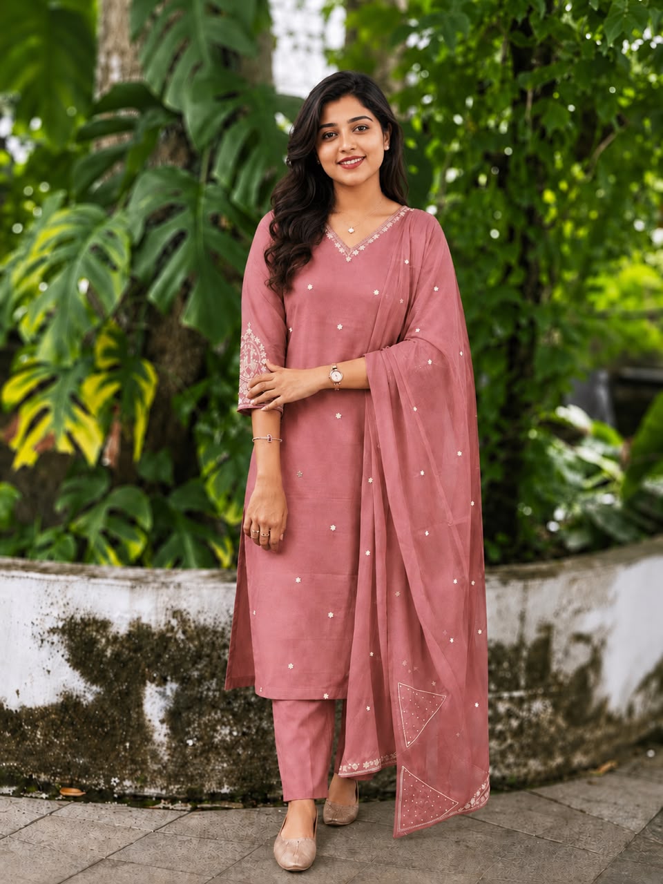 Elegant Russian Silk Salwar Suit