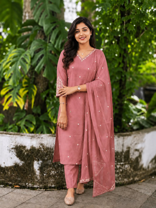 Elegant Russian Silk Salwar Suit