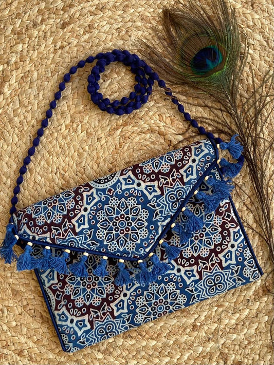 Handcrafted Ajrak Bag Blue