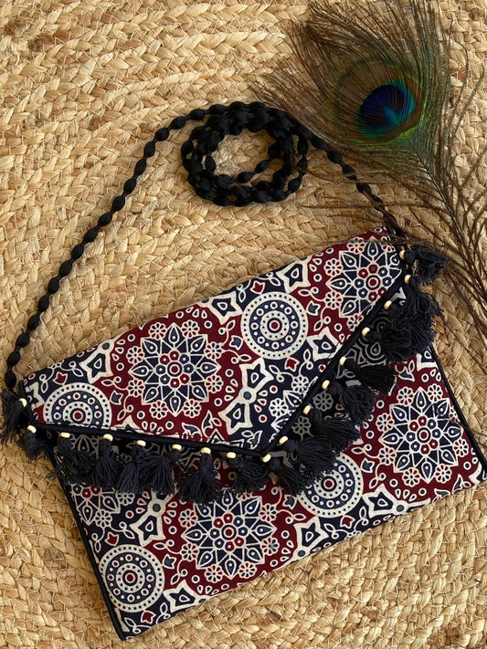 Handcrafted Ajrak Bag Black