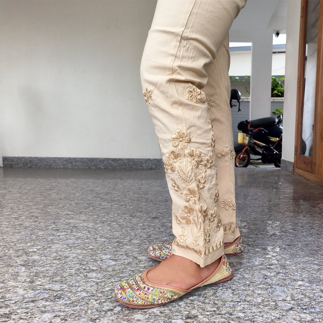 Classic Embroidered Chikku Stretchable Pants