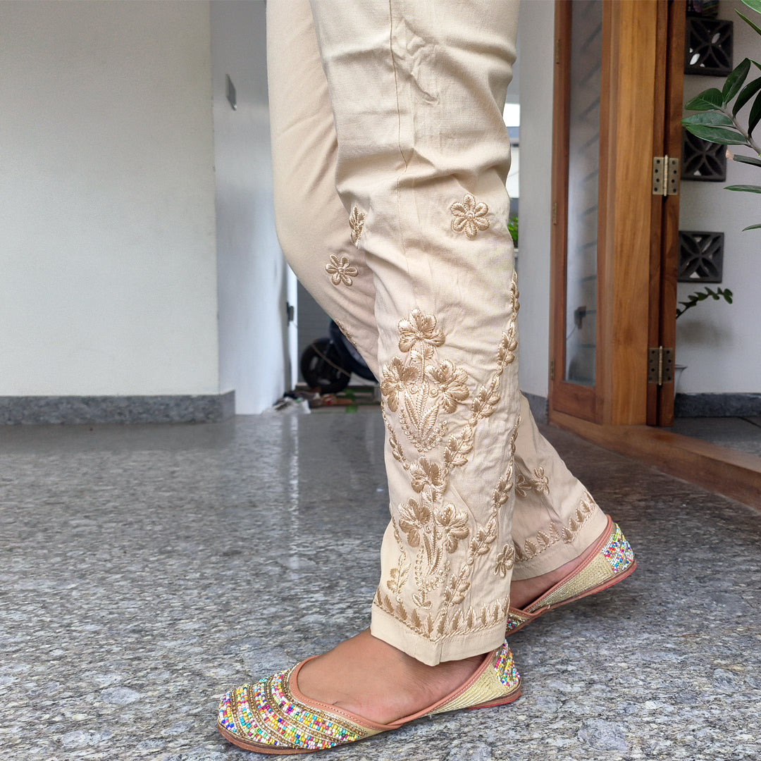 Classic Embroidered Chikku Stretchable Pants