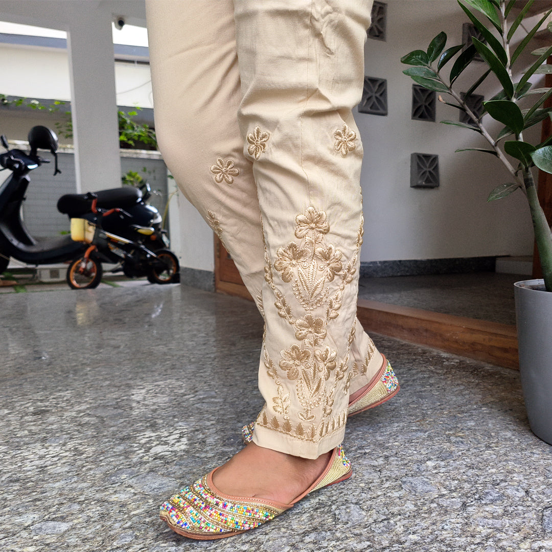 Classic Embroidered Chikku Stretchable Pants