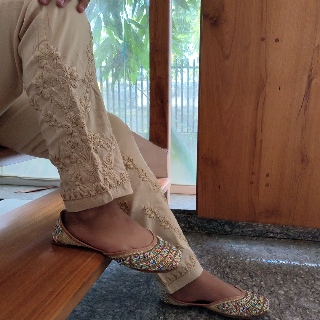 Classic Embroidered Chikku Stretchable Pants