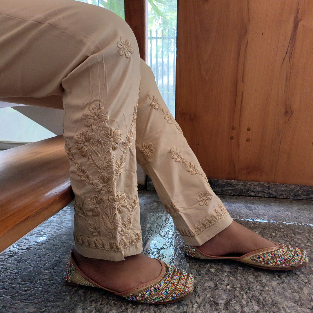 Classic Embroidered Chikku Stretchable Pants