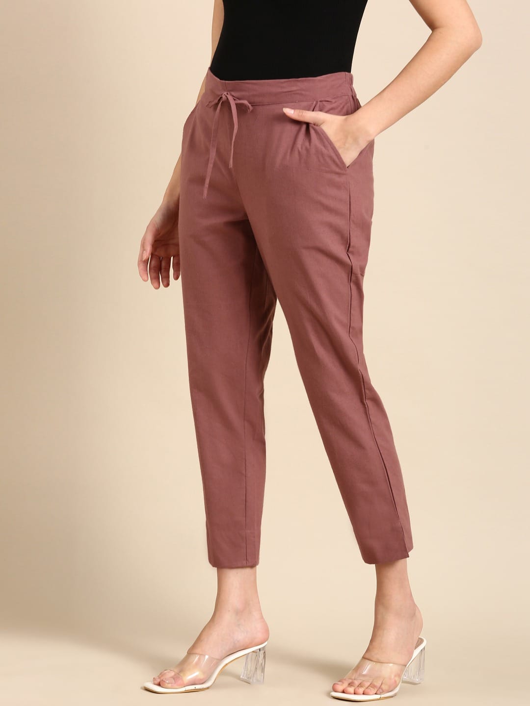 Premium Cotton Classic Fit Pants (Rose Taupe)