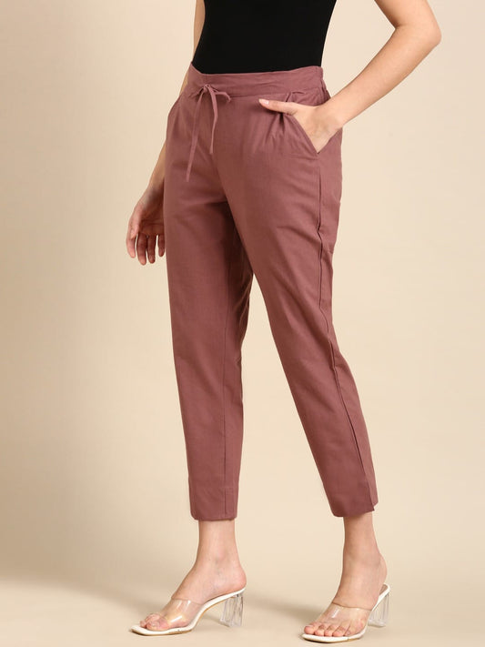 Premium Cotton Classic Fit Pants (Rose Taupe)