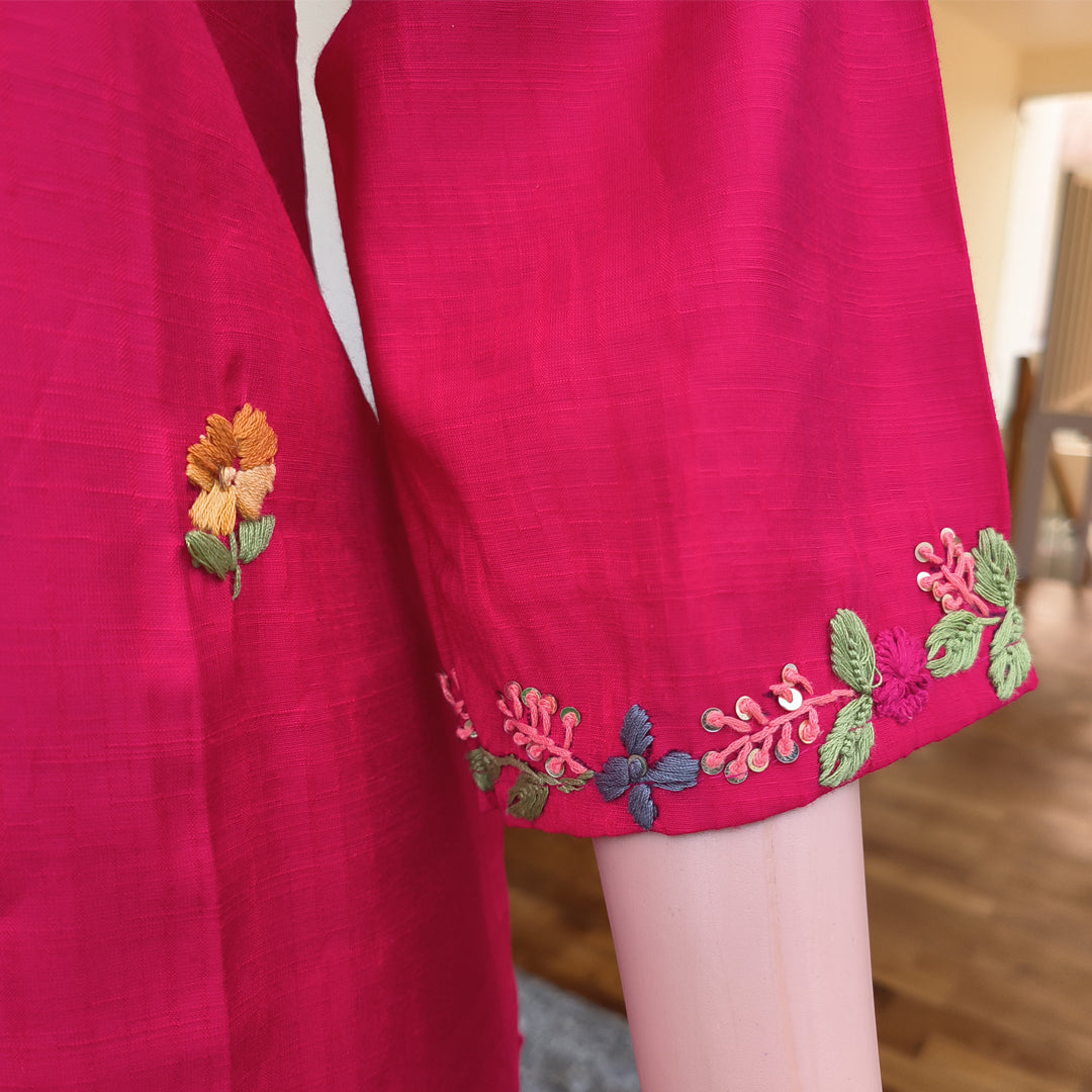 Embroidered Kurti Red