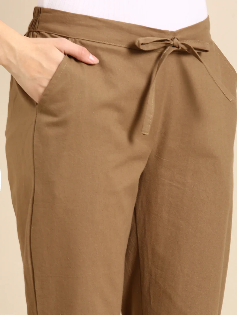 Premium Cotton Classic Fit Pants (Golden Chikku)