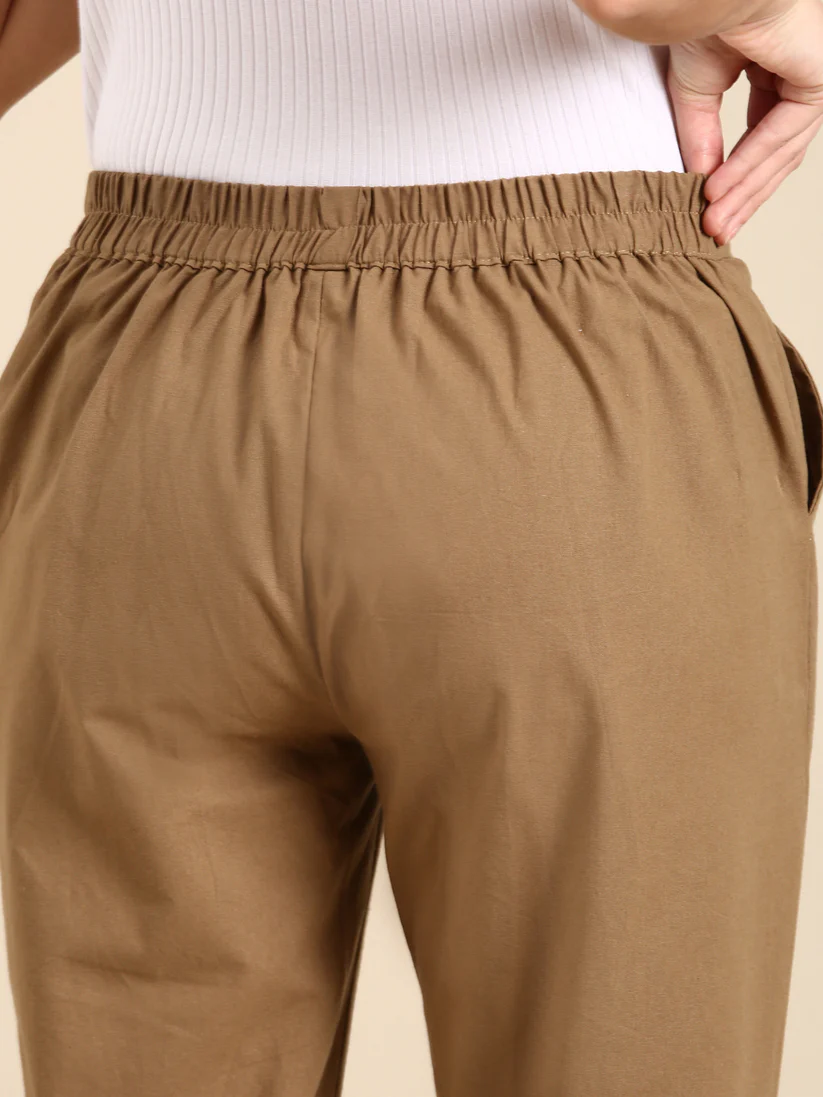 Premium Cotton Classic Fit Pants (Golden Chikku)