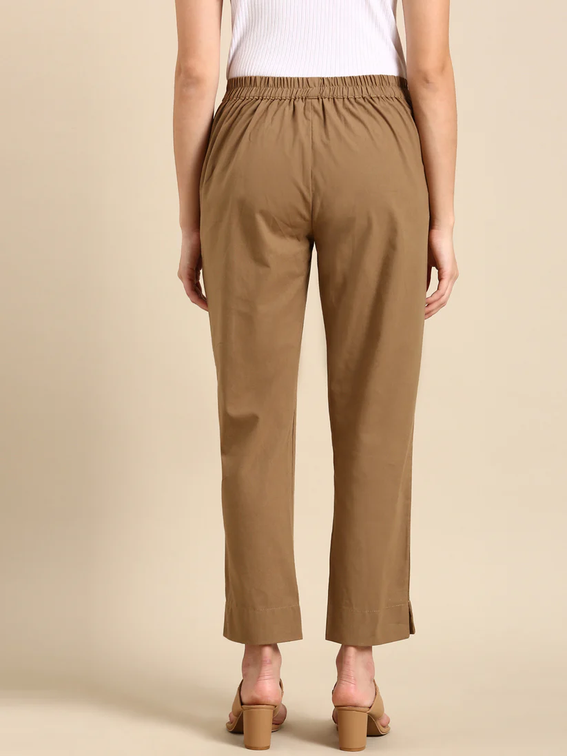 Premium Cotton Classic Fit Pants (Golden Chikku)