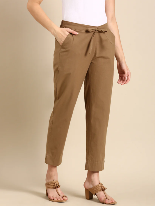 Premium Cotton Classic Fit Pants (Golden Chikku)