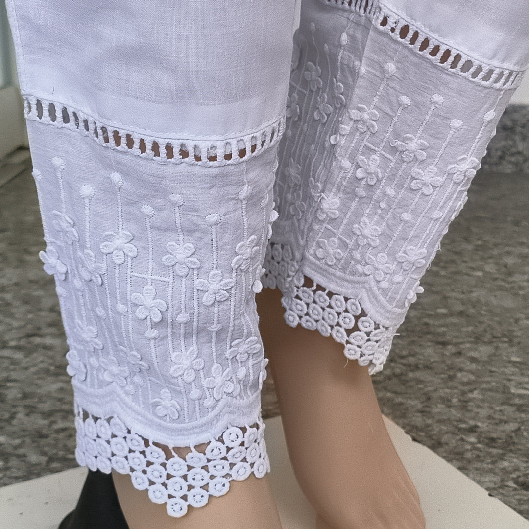 Women's Cotton Bottom with White Lace Detailing