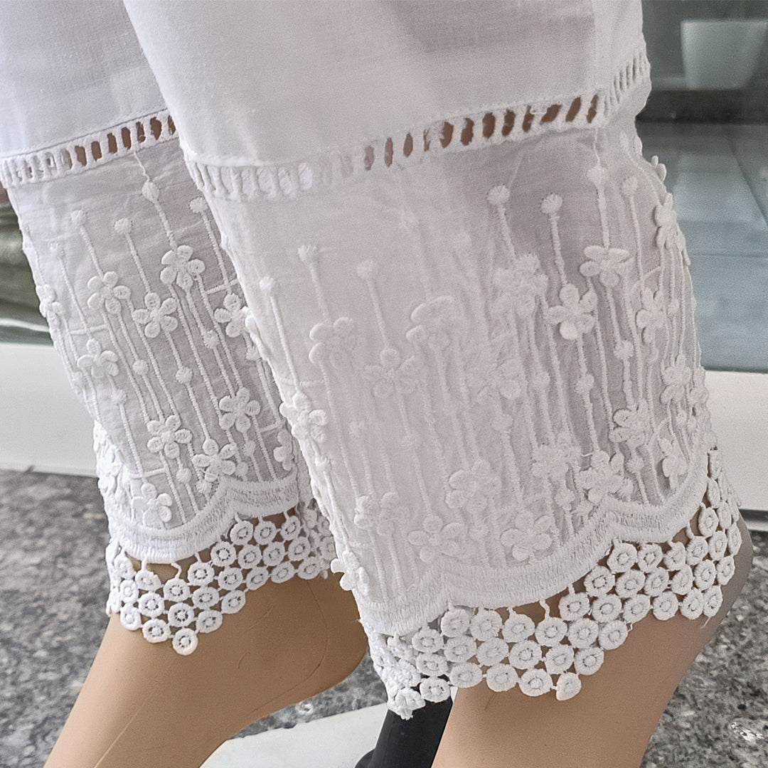 Women's Cotton Bottom with White Lace Detailing
